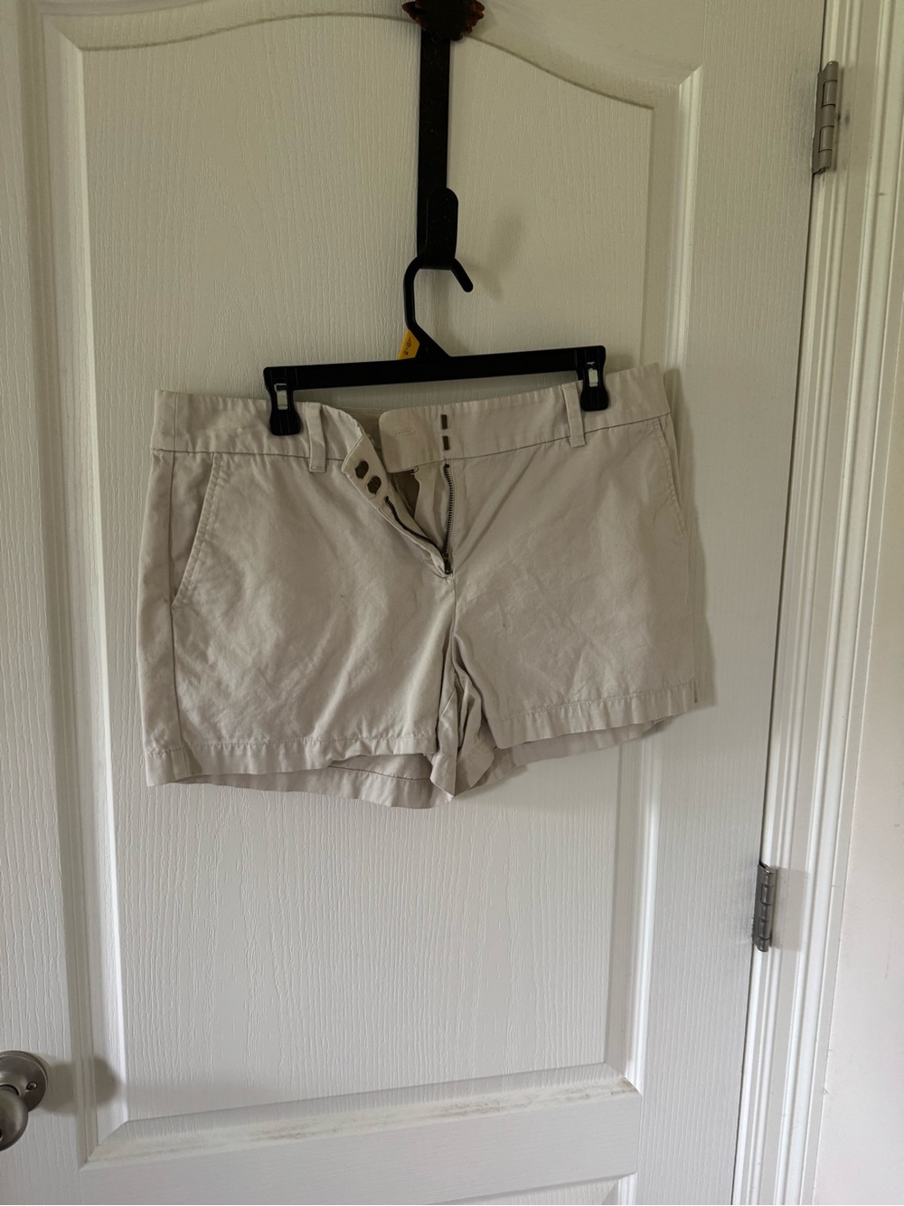 LOFT Light Beige Cotton Bermuda Shorts